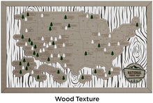 Load image into Gallery viewer, US National Parks Travel Map - Laser Cut and Hand Finished adventure map hiking map laser cut mapWood Texture
