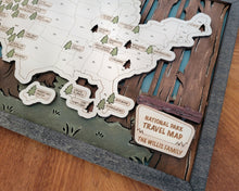 Load image into Gallery viewer, US National Parks Travel Map - Laser Cut and Hand Finished adventure map hiking map laser cut map
