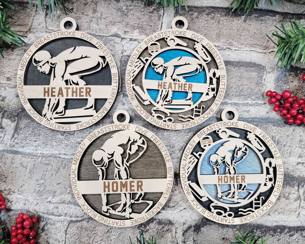 Stadium Series Swimming Ornament